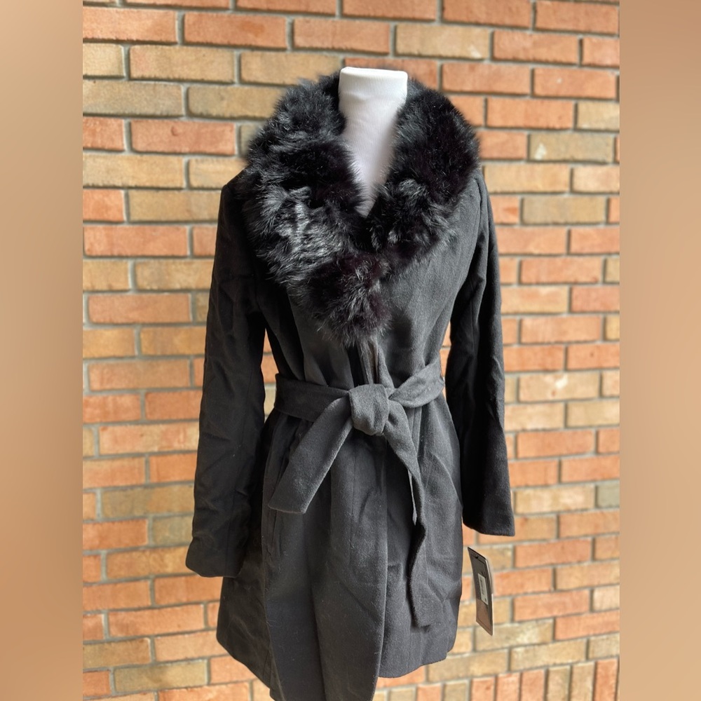 Forecaster short length fur collar wool jacket